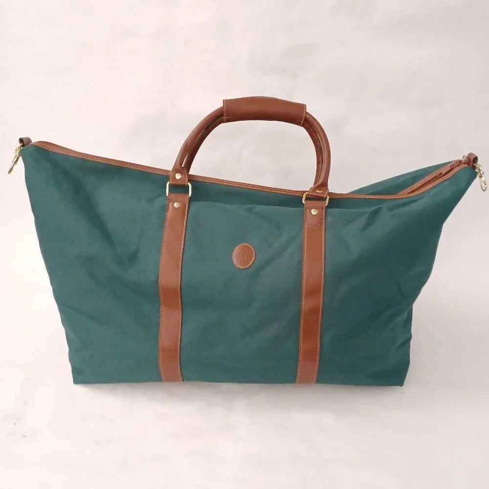 🐎 Polo Ralph Lauren Green Old School Duffel Weekender Travel Bag 🐎